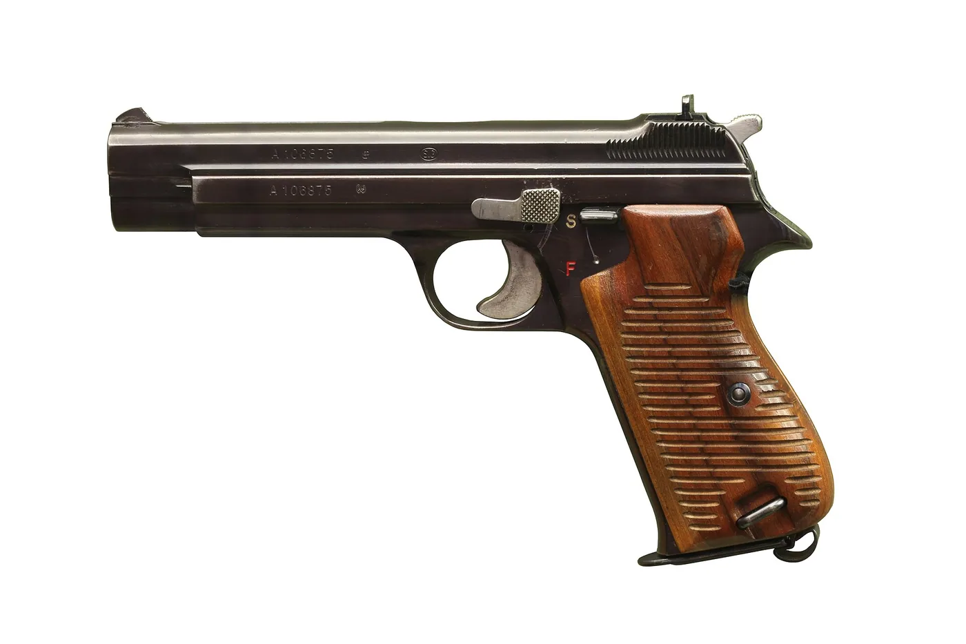 SIG Sauer P210 semi-automatic pistol, side view
