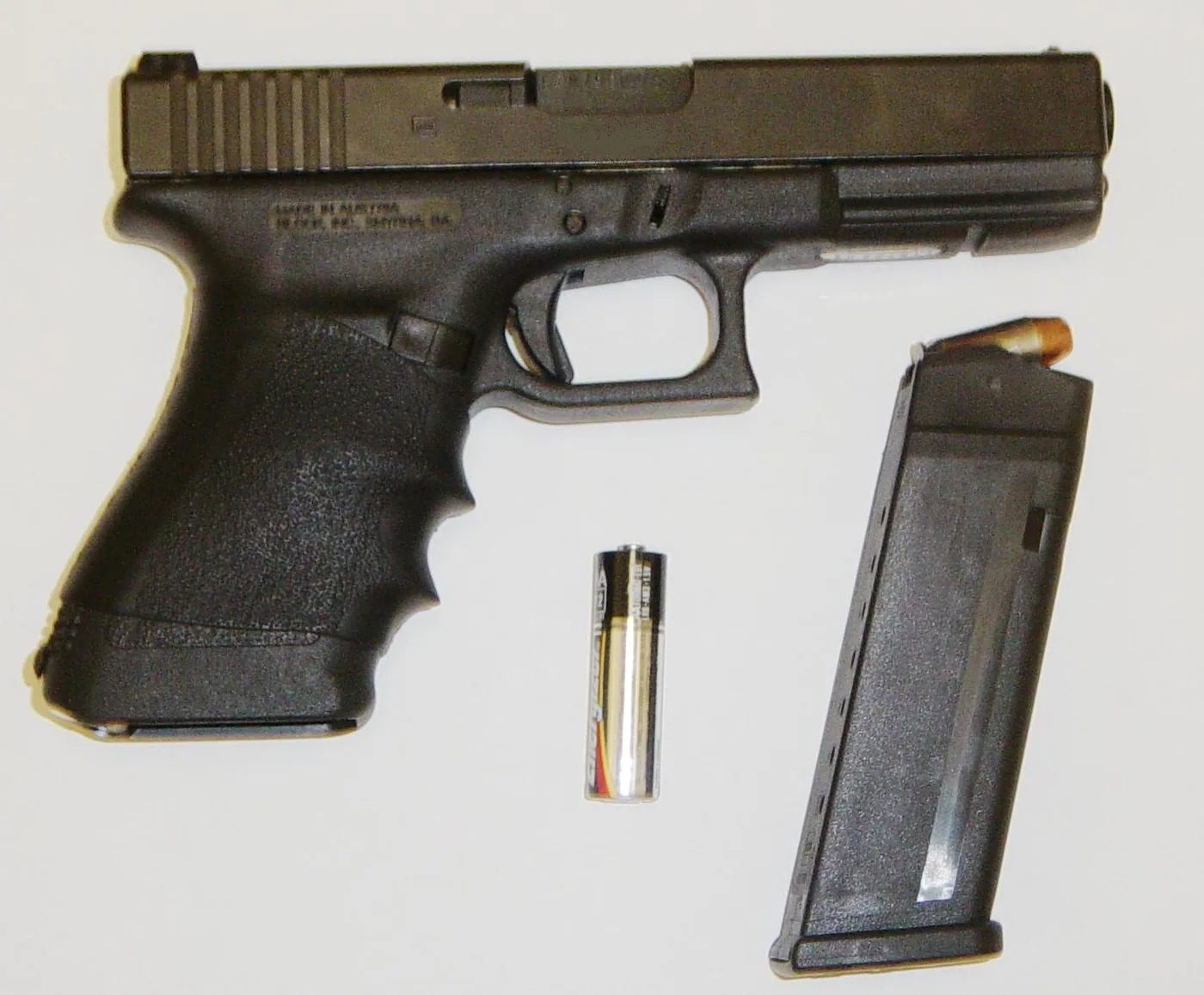 Glock 21 semi-automatic pistol, side view