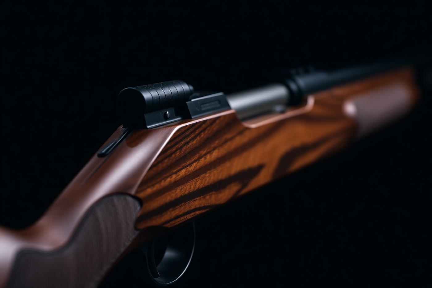Bolt-action rifle receiver and walnut stock