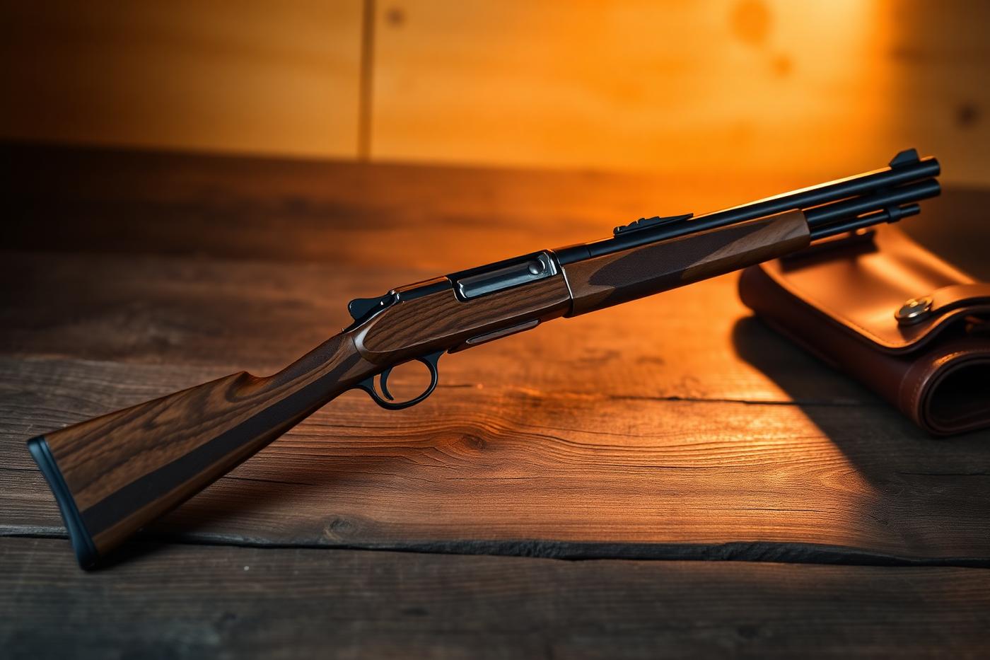 Walnut-stocked lever-action carbine