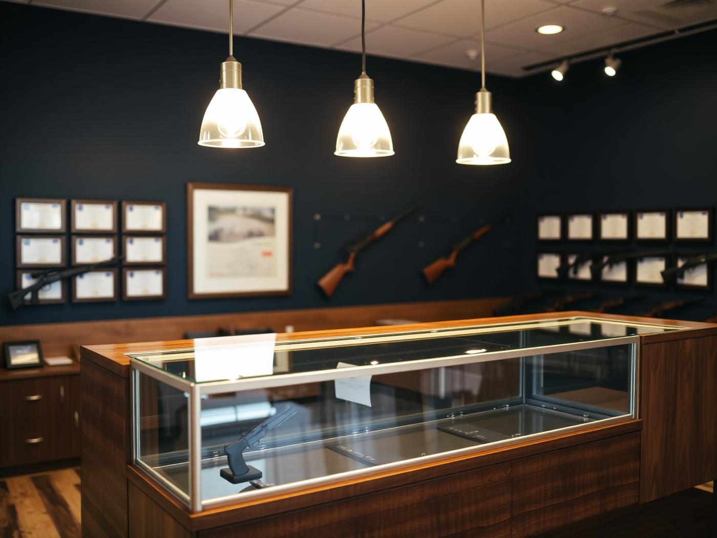 Licensed evaluation counter and display case at our North Texas premises